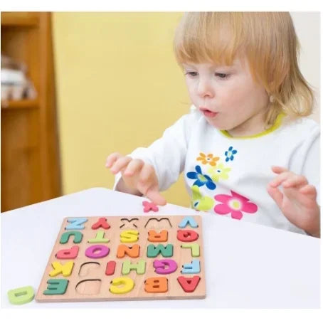 Colorful Alphabet Number Wooden Puzzles Kids Intelligent Matching Game Preschool Children Early Educational Toys