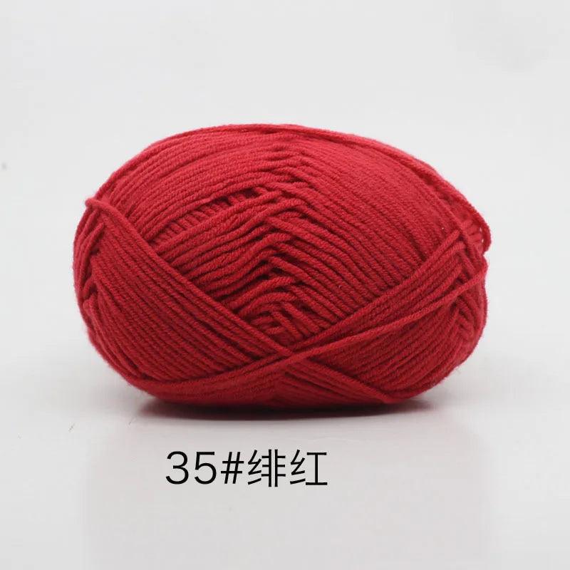 40-50g/Set 4ply Milk Cotton Knitting Yarn Needlework Dyed Lanas For Crochet Craft Sweater Hat Dolls At Low Price - NTKSTORE