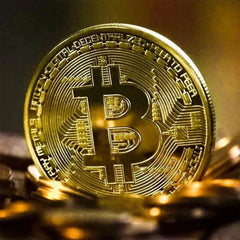 Gold Plated Bitcoin Coin Collectible Art Collection Gift Physical Commemorative Casascius Metal Antique Imitation Happy Birthday - NTKSTORE