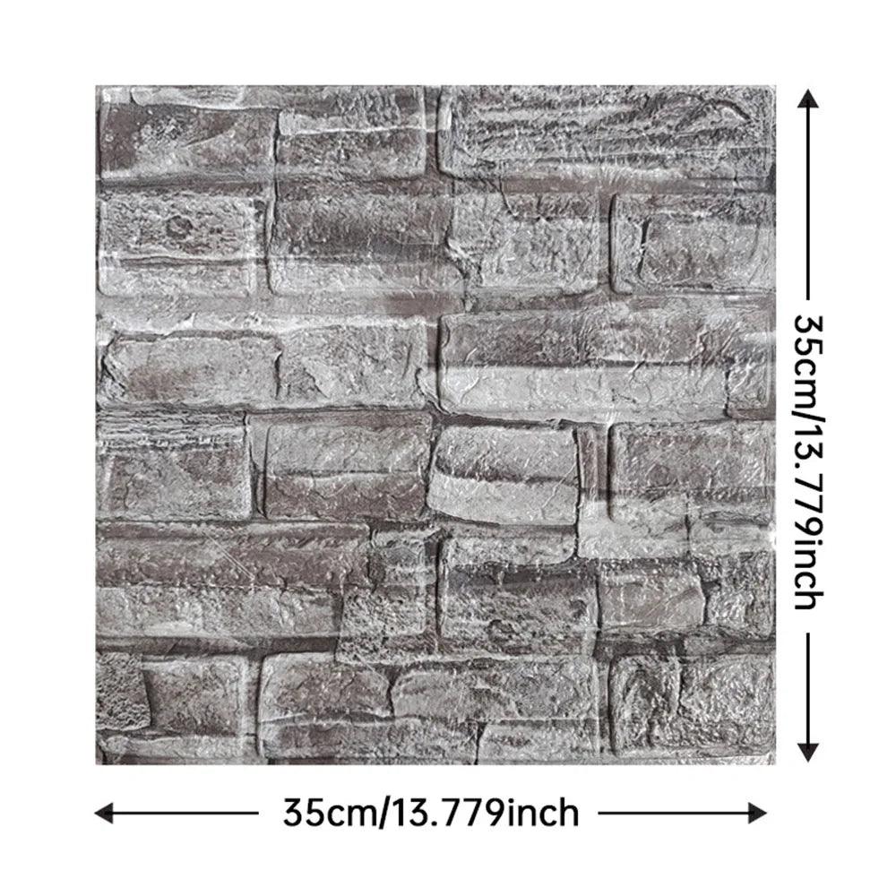 15pcs/20pcs/40pcs DIY 3D Simple Brick Pattern Wall Stickers,Thickened, Sound-proof,Waterproof,Moisture-proof - NTKSTORE