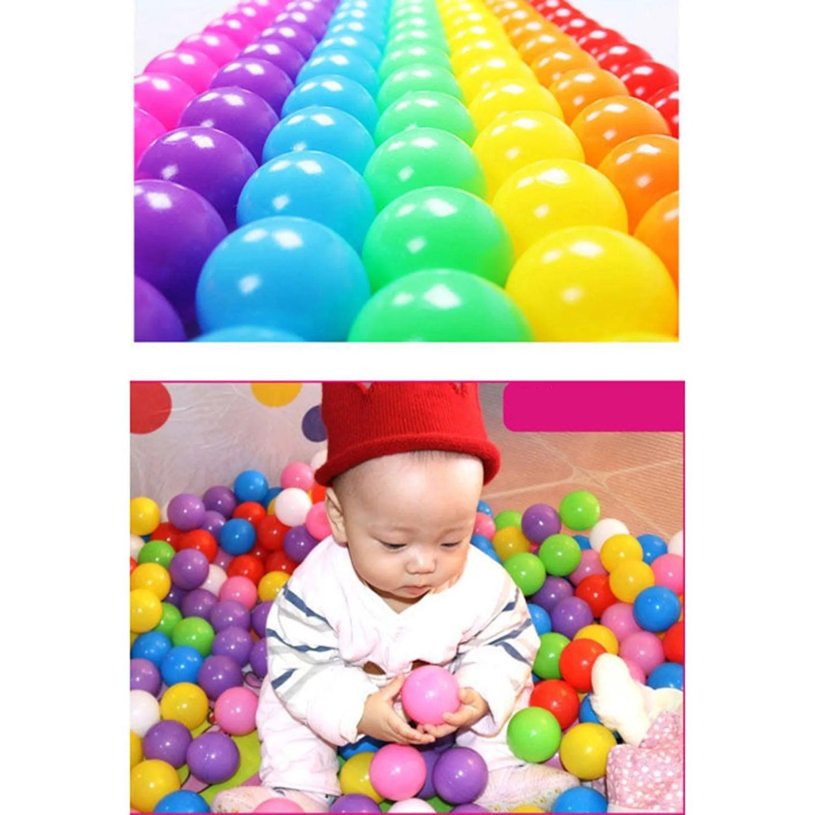 100PCS Outdoor Sport Ball Colorful Soft Water Swim Pool Ocean Wave Ball Baby Eco-Friendly Stress Air Ball Tent Toys for Children - NTKSTORE