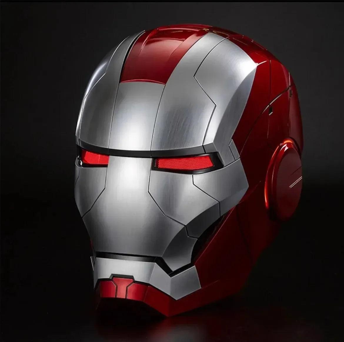 Iron Man Hot Toys Mk5 Autoking 1/1helmet Remote And Voice Control Iron Man Automatic Helmet Mask With Led Light Boy Gift Present - NTKSTORE