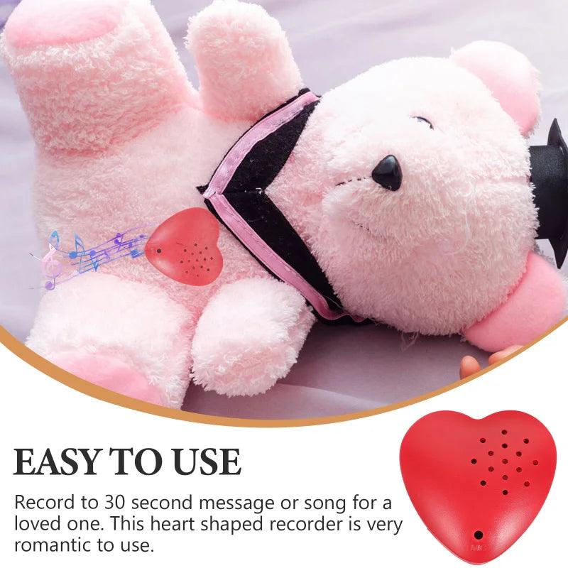 Heart Shaped Voice Recorder Programmable Sound Button 30 Seconds Recording Mini Recorder For Plush Toy Stuffed Animals Doll - NTKSTORE