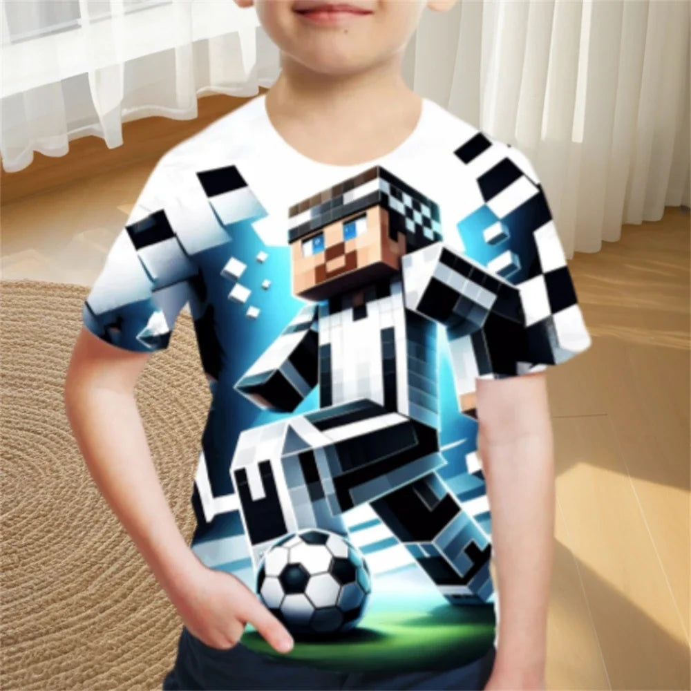 Children's Clothing Adventure Style Boys Clothes Cartoon T-Shirt for A Boy Fashion 2024 Baby Summer Clothes O-Neck Children Top - NTKSTORE