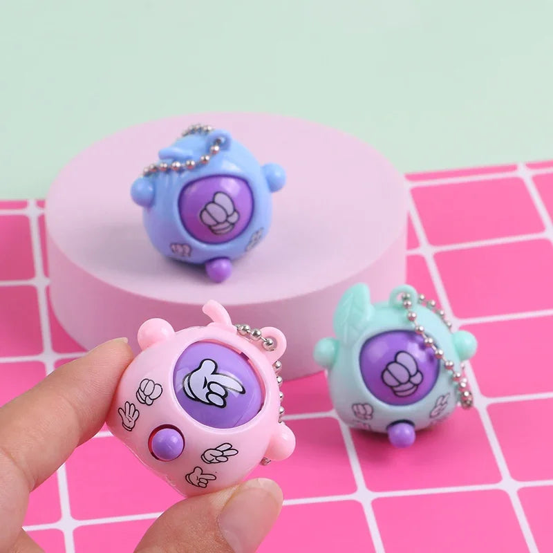 1/10Pcs Fun Rock-Paper-Scissors Key Chain for Kids, Pendant mini Toys Children's game interactive props Funny Gift
