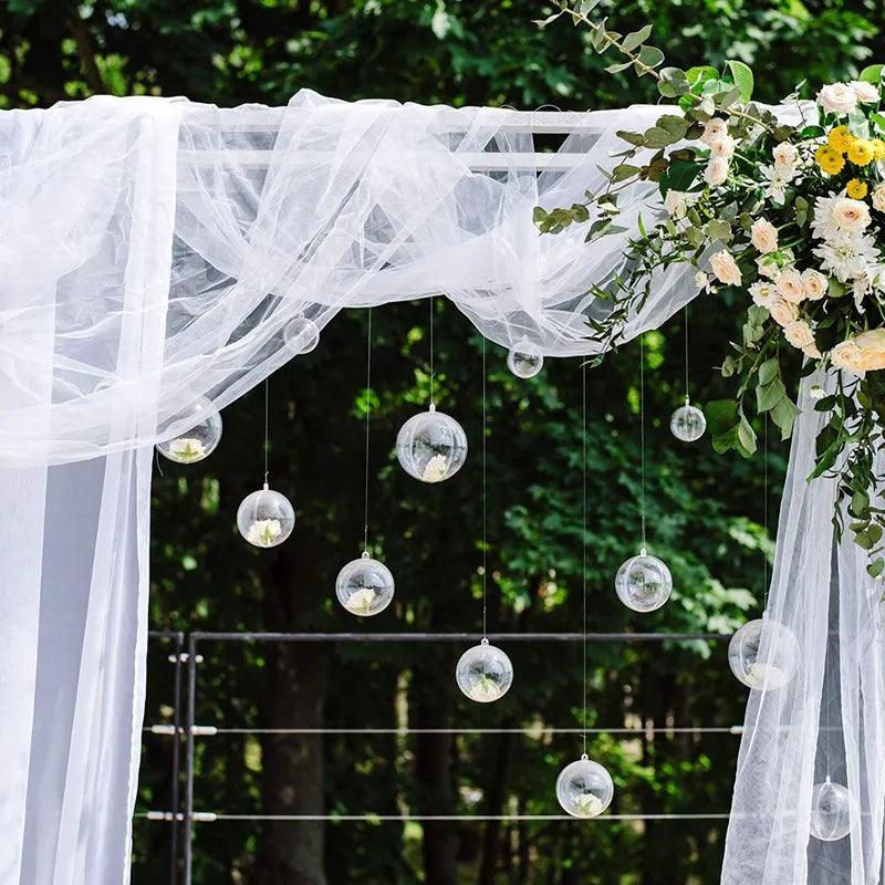5/10M Sheer Crystal Wedding Tulle Roll Organza Fabric For Wedding Birthday Party Backdrop Decor DIY Wedding Organza Chair Sashes - NTKSTORE