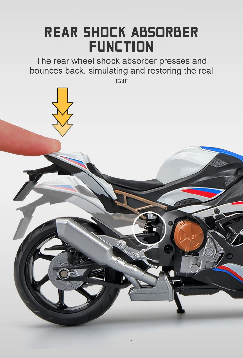 1/12 BMW S1000RR Alloy Diecast Motorcycle Model Toy Collection Hobbies Shork-Absorber Off Road Autocycle Toys Car Kid Gifts