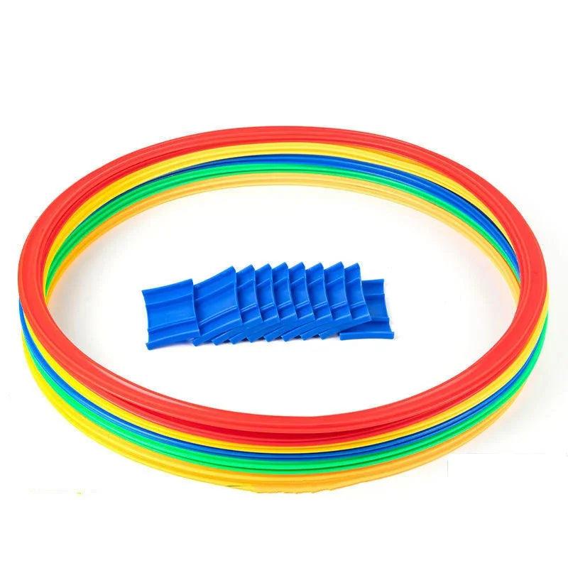 New Outdoor Kids Funny Physical Training Sport Toys Lattice Jump Ring Set Game 10 Hoops 10 Connectors for Park Play Boys Girls - NTKSTORE