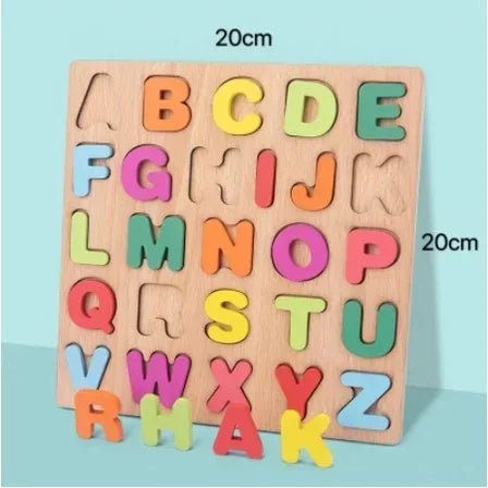 Colorful Alphabet Number Wooden Puzzles Kids Intelligent Matching Game Preschool Children Early Educational Toys