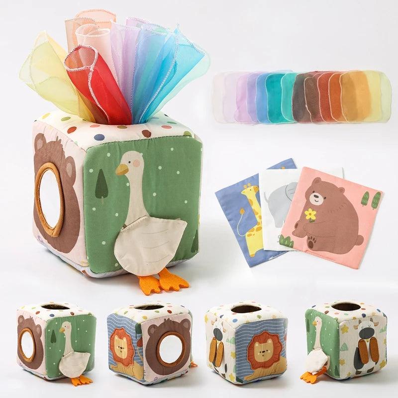 Montessori Toys Magic Cotton Animal Tissue Box Kids Finger Exercise Busy Board Toys Baby Educational Activity Sensory Game Gifts - NTKSTORE