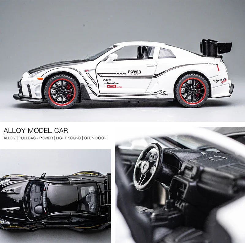 1:32 Nissan GTR R35 Supercar Alloy Car Toy Car Metal Collection Model Car Sound and light Toys For Children