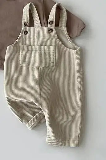 2024 New Baby Sleeveless Romper Solid Newborn Toddler Pocket Jumpsuit Cotton Infant Casual Corduroy Overalls Baby Clothes 0-24M - NTKSTORE