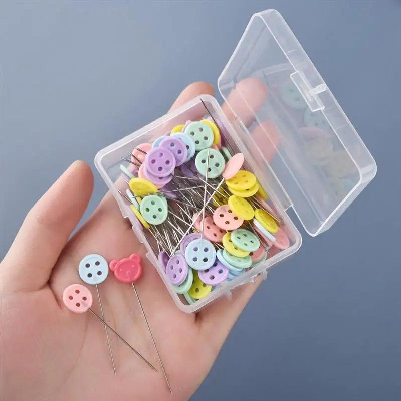 New Dressmaking Pins Embroidery Patchwork Tools Fixed Pin Button Pin Patchwork Pin For Sewing Positioning And DIY 50pcs/100pcs - NTKSTORE