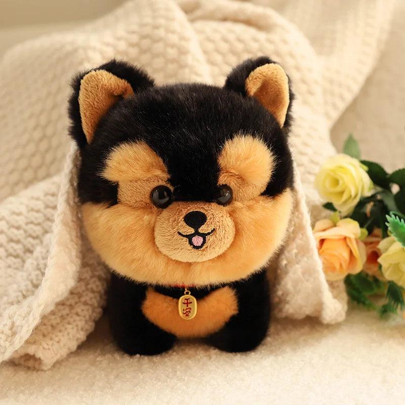 Adorbale Furry Plush Corgi Dog Plush Toy Stuffed Big Head Kawaii Lifelike Animal Shiba inu ChowChow Yorkshire Bichon Husky Doll - NTKSTORE