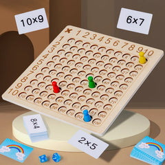 99 Multiplication Board Game Wooden Montessori Learning Educational Toys With Flash Cards Counting Teaching Aids