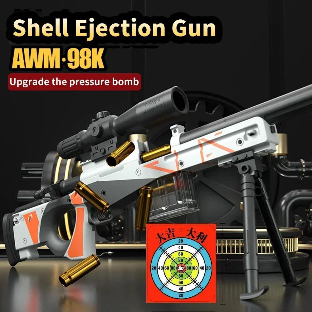 98k AWM Shell Eject Sniper Rifle EVA Soft Bullet Toy Gun - NTKSTORE