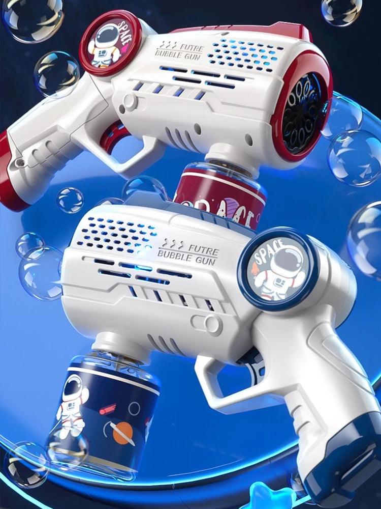 Astronaut Electric Automatic Light Bubble Machine Bubbles Gun Summer Beach Bath Outdoor Game Fantasy Toys for Children Kids Gift - NTKSTORE