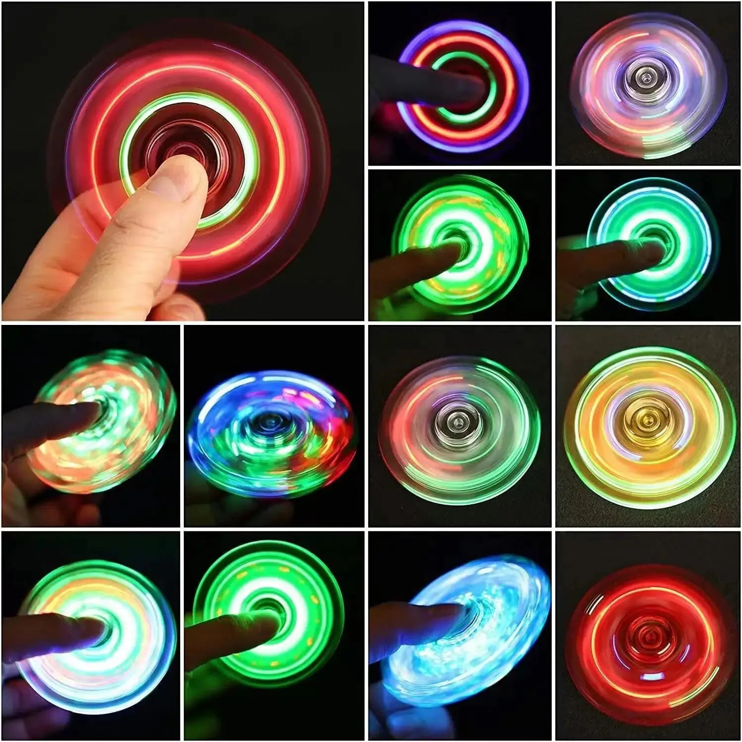 Luminous LED light Fidget Spinner Hand Top Spinner glows in the dark toys office stress relieving toys adults and children toy - NTKSTORE