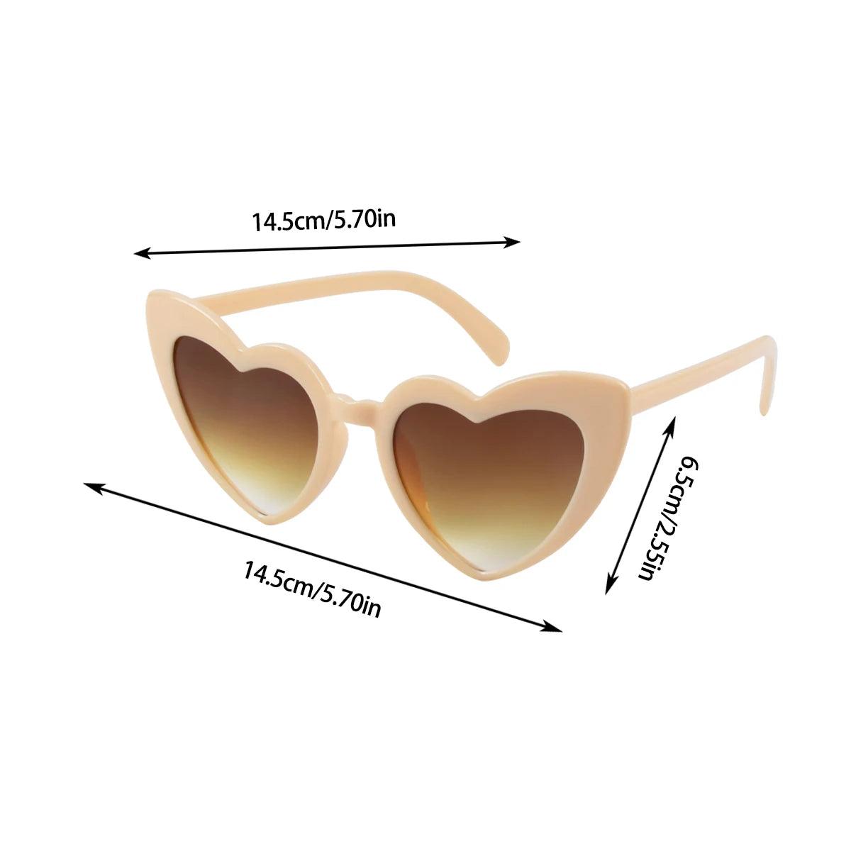 Heart Shaped Sunglasses for Women Retro Cat Eye Sunglasses Wedding Engagement Decoration Shopping Traveling Party Accessories - NTKSTORE