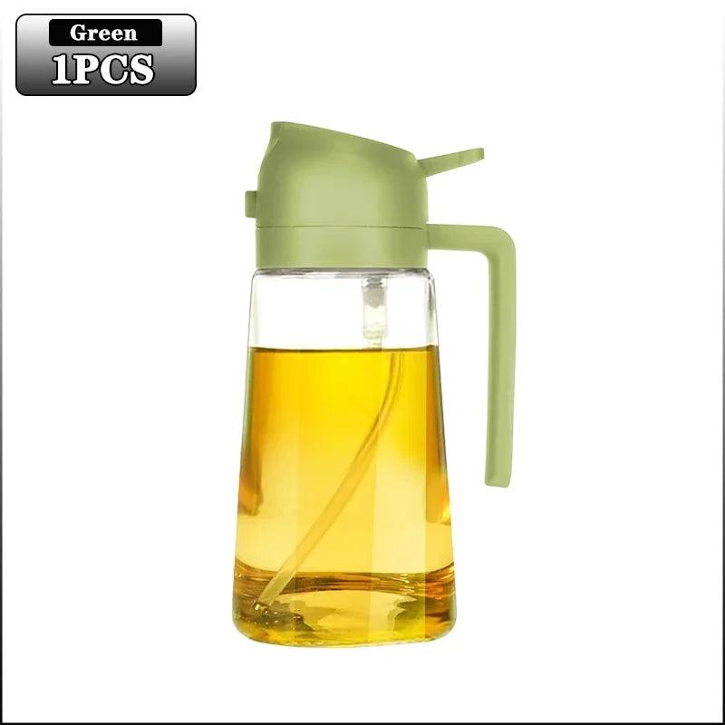 2in1 500ml Glass Spray Oil Sprayer Bottle Spray Oil Dispenser Oil Jar Cruet BBQ Kitchen Baking Roasting Picnic Kitchen Tool - NTKSTORE