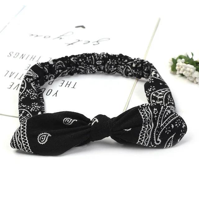 New Boho Women Soft Solid Print Headbands Vintage Cross Knot Elastic Hairbands Turban Bandanas Girls Hair Bands Hair Accessories - NTKSTORE