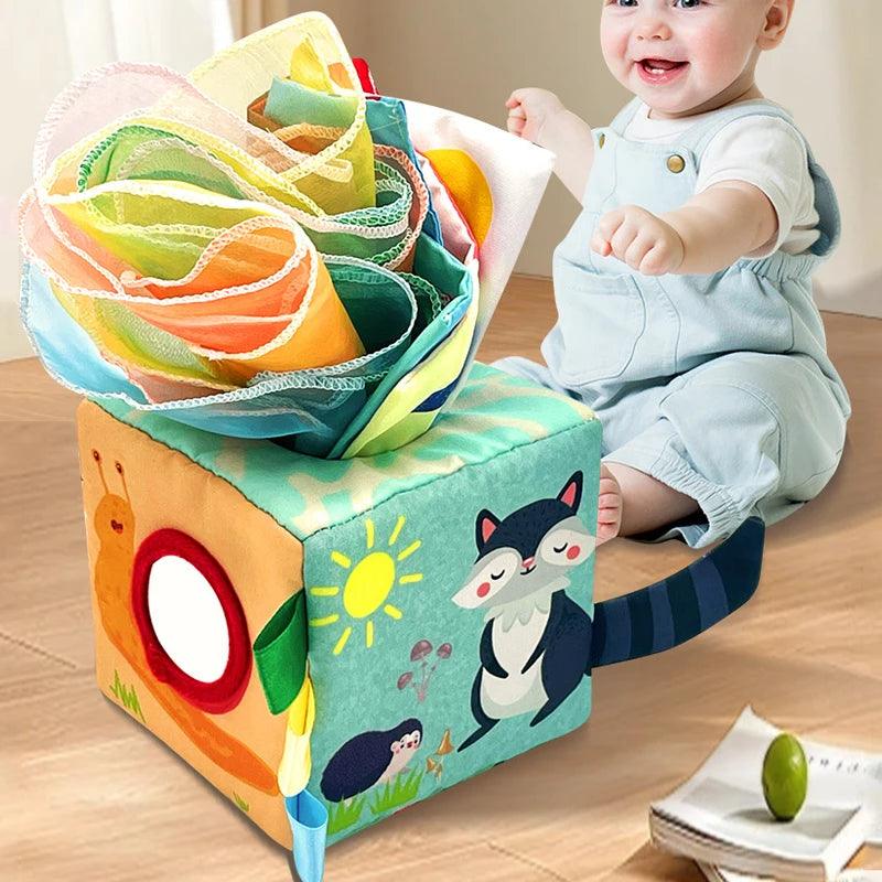 Baby Montessori Toy Magic Tissue Box Cotton Educational Learning Activity Sensory Toy For Kids Finger Exercising Busy Board Game - NTKSTORE