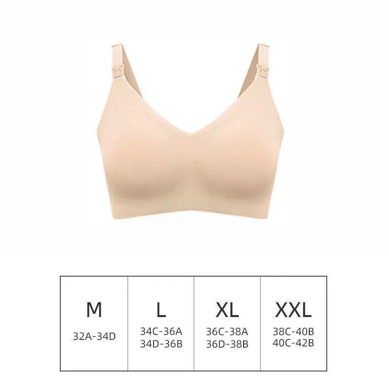 Ultra Thin Laser Cutting Ladies Feeding Bra Seamless Removable Padded Breastfeeding Bras Plus Size Push Up Maternity Support Bra - NTKSTORE