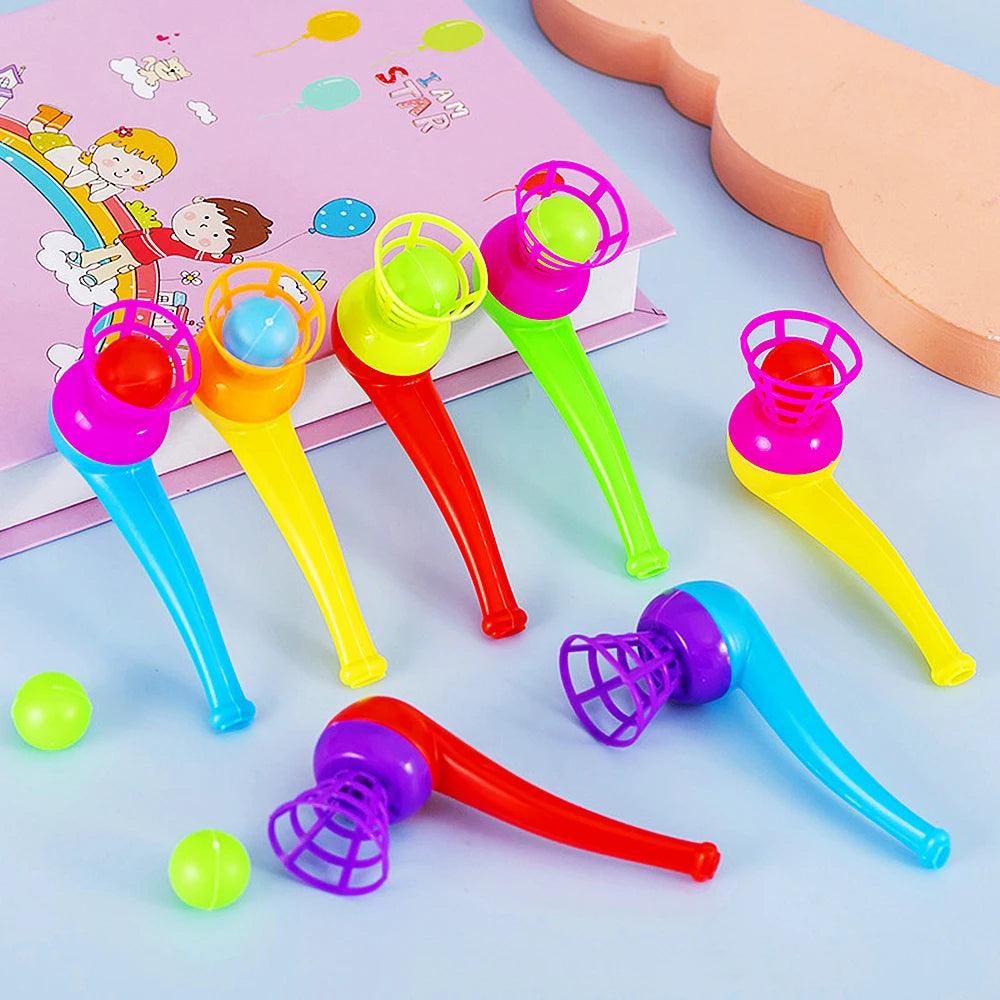 12Pcs Fun Magic Blowing Pipe Floating Ball Game Kids Birthday Party Favors Keepsakes Carnival Christmas Party Prizes Piñatas Toy - NTKSTORE