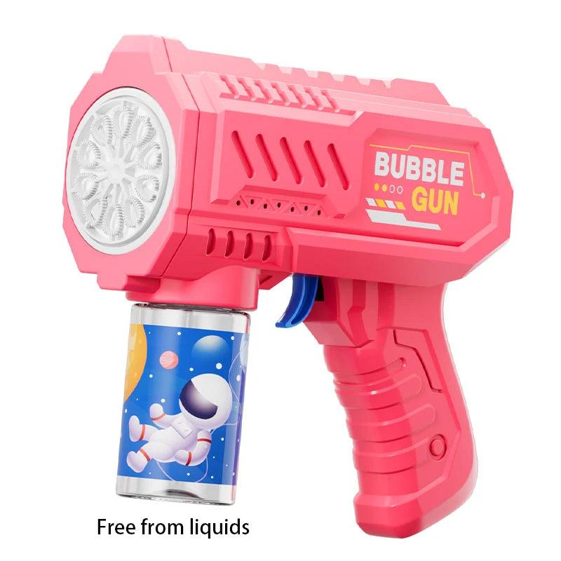 Astronaut Electric Automatic Light Bubble Machine Bubbles Gun Summer Beach Bath Outdoor Game Fantasy Toys for Children Kids Gift - NTKSTORE