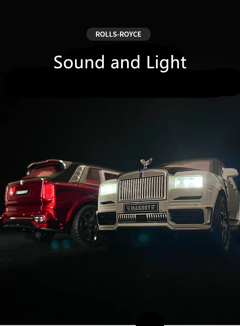 1:24 Rolls Royce Cullinan Masory SUV Alloy Luxy Car Model Diecasts Metal Toy Car Model Simulation Sound and Light Childrens Gift