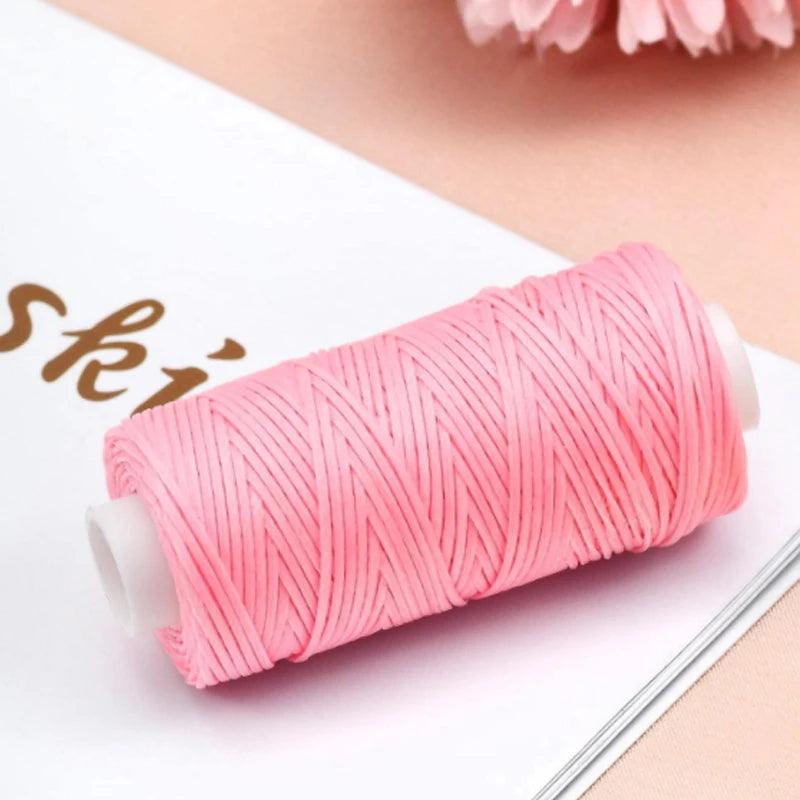 Leather Craft DIY Project 150D Leather Sewing Polyester Flat Wax String Diameter 0.8mm 50 Meters - NTKSTORE