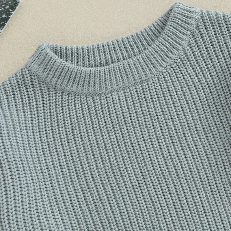 Baby Boys Girls Warm Sweaters Knitted Loose O-neck Pullover Knitwear Sweaters Tops 0-5Y - NTKSTORE