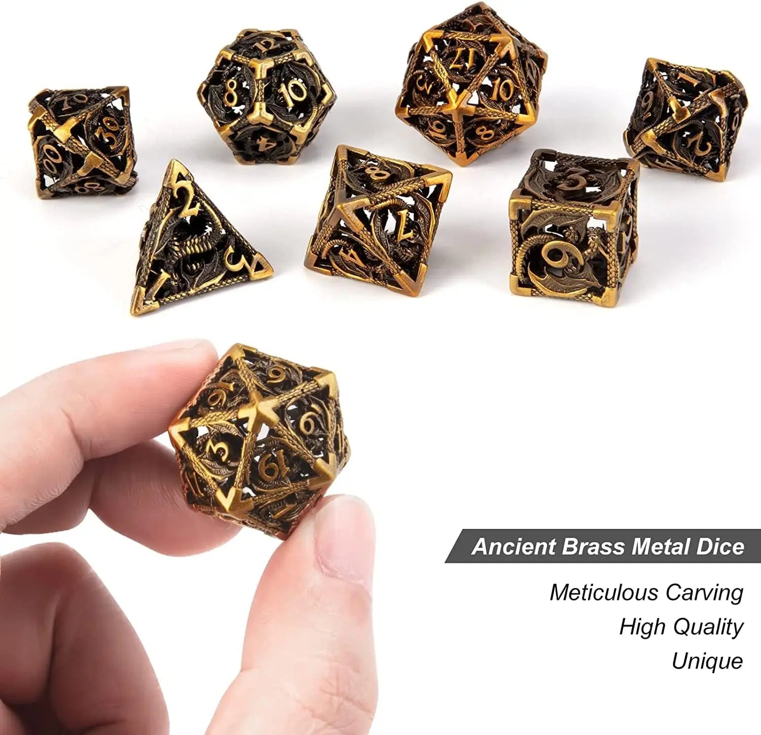 7-piece Semi Sharp DND Dice Set Suitable for Board Games, Halloween, Thanksgiving, Christmas, Gifts, Parties, and Collections - NTKSTORE