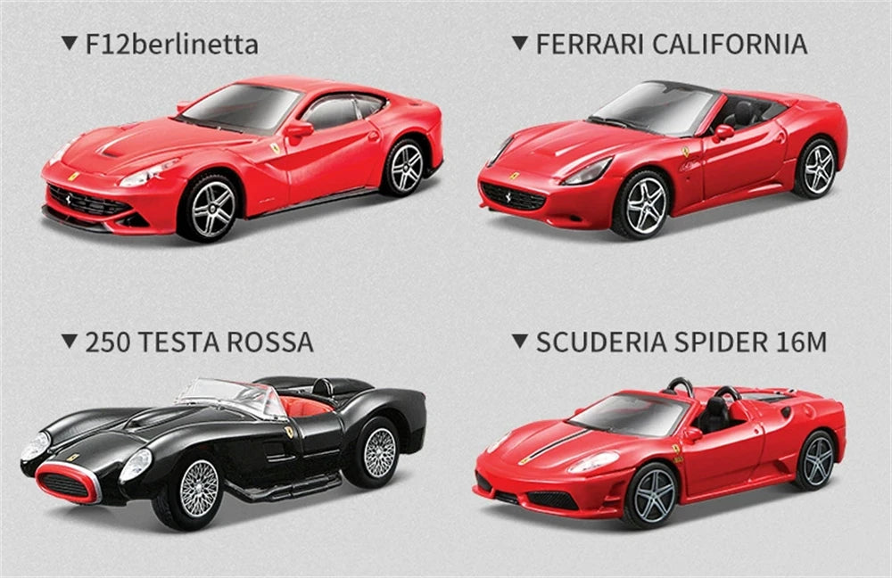 Bburago 1:43 Ferrari Collection Purosangue SP2 ROMA 250 458 488 GTB Alloy Luxury Vehicle Diecast Cars Model Toy Collection