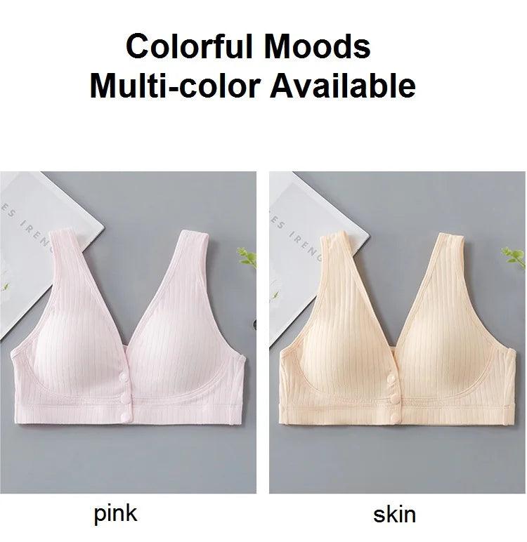 Female Mom Nursing Bra Cotton Maternity Thin Women Breastfeeding Underwear Front Open Buckle Breathable Ladies Women Brassiere - NTKSTORE