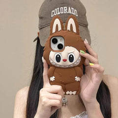 New Labubu 3d Cell Phone Cases Cartoon Kawaii Silicone Anti Drop for iPhone15promax for iPhone13pro case 14pro Anti-slip 12pro - NTKSTORE