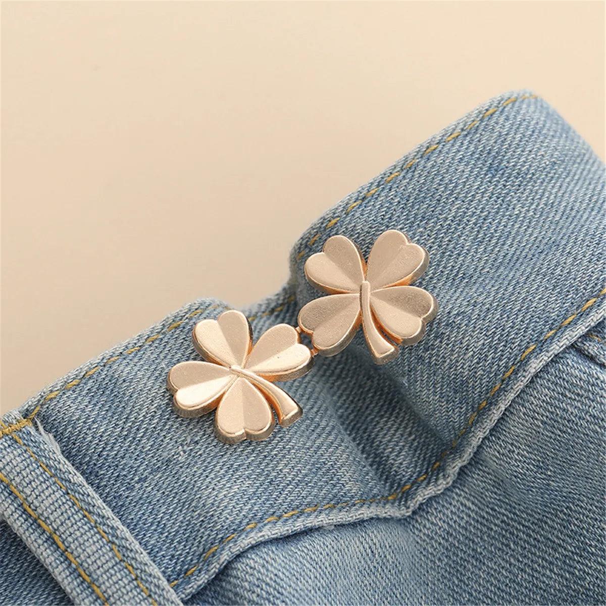 1Pcs Adjustable Clips for Pants Fastener Pants Pin Retractable Button Loose Button for Waist for Jeans Perfect Fit Reduce Waist - NTKSTORE