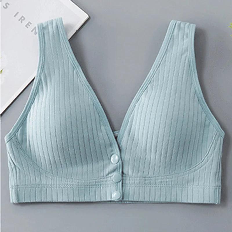 Female Mom Nursing Bra Cotton Maternity Thin Women Breastfeeding Underwear Front Open Buckle Breathable Ladies Women Brassiere - NTKSTORE