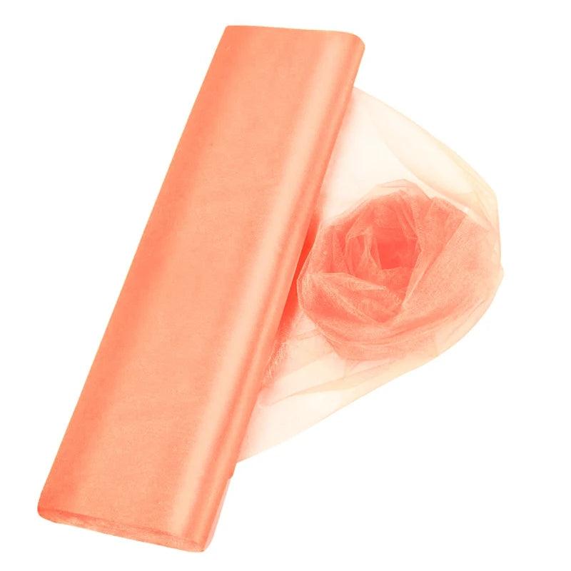 5/10M Sheer Crystal Wedding Tulle Roll Organza Fabric For Wedding Birthday Party Backdrop Decor DIY Wedding Organza Chair Sashes - NTKSTORE