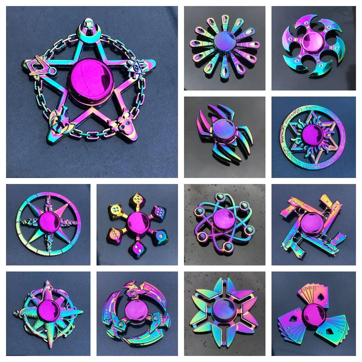 Metal Rainbow Fidget Spinner EDC Hand Spinner Anti-Anxiety Toy for Spinners Focus Relief Stress ADHD Finger Spinner Kids Toys - NTKSTORE