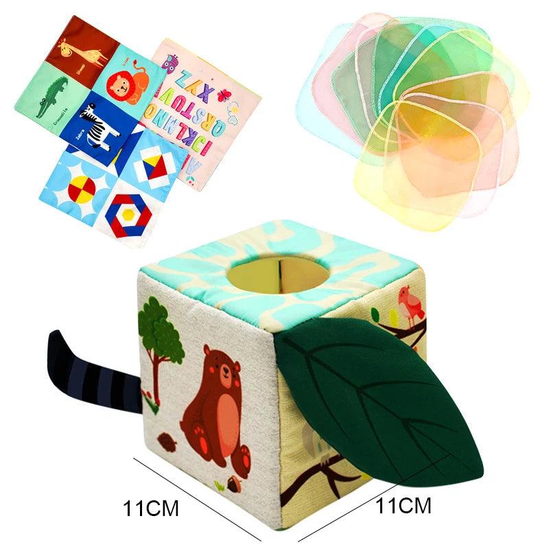 Baby Montessori Toy Magic Tissue Box Cotton Educational Learning Activity Sensory Toy For Kids Finger Exercising Busy Board Game - NTKSTORE