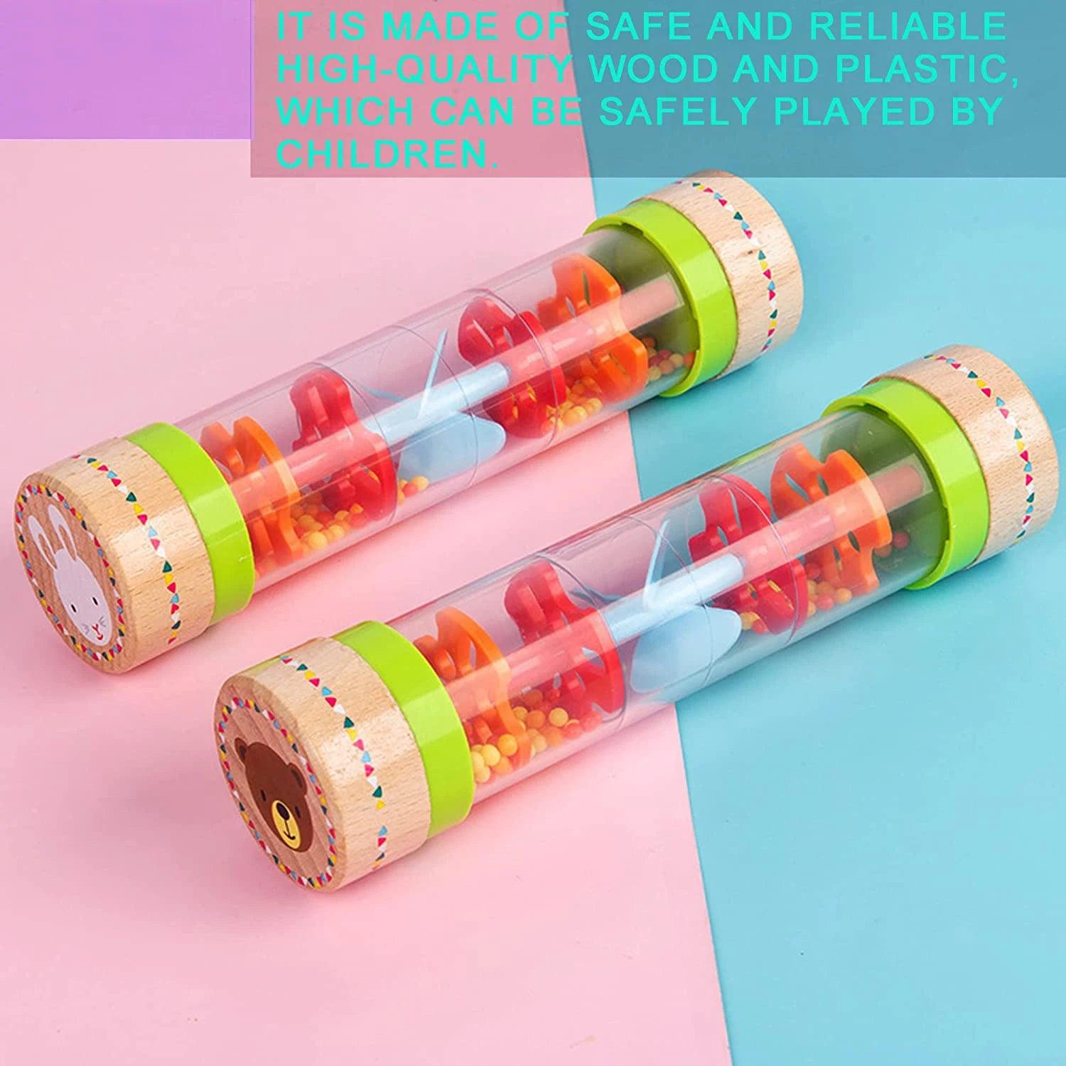 Montessori Baby Rain Stick Rainbow Hourglass Rain Music Rattle Baby Educational Toy Rainmaker Montessori Sensory Toys for Kids - NTKSTORE