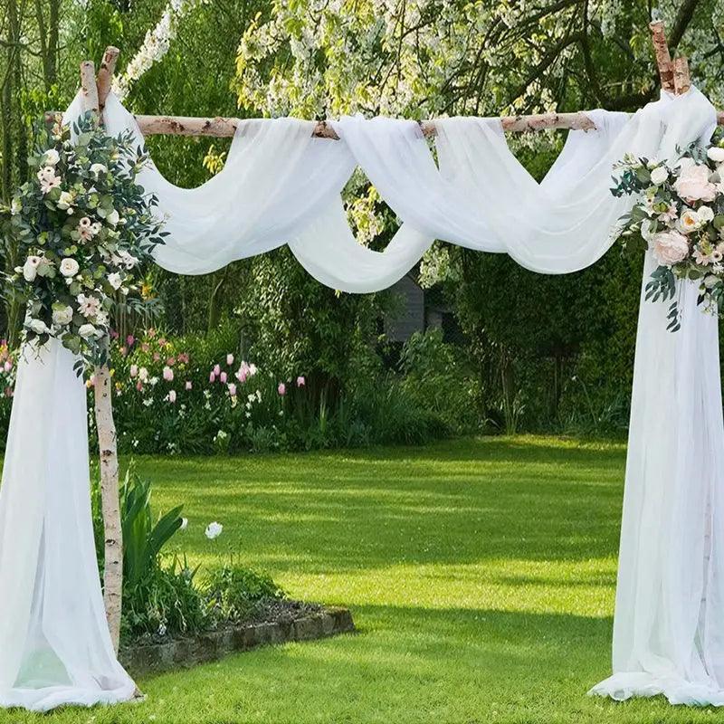 5/10M Sheer Crystal Wedding Tulle Roll Organza Fabric For Wedding Birthday Party Backdrop Decor DIY Wedding Organza Chair Sashes - NTKSTORE