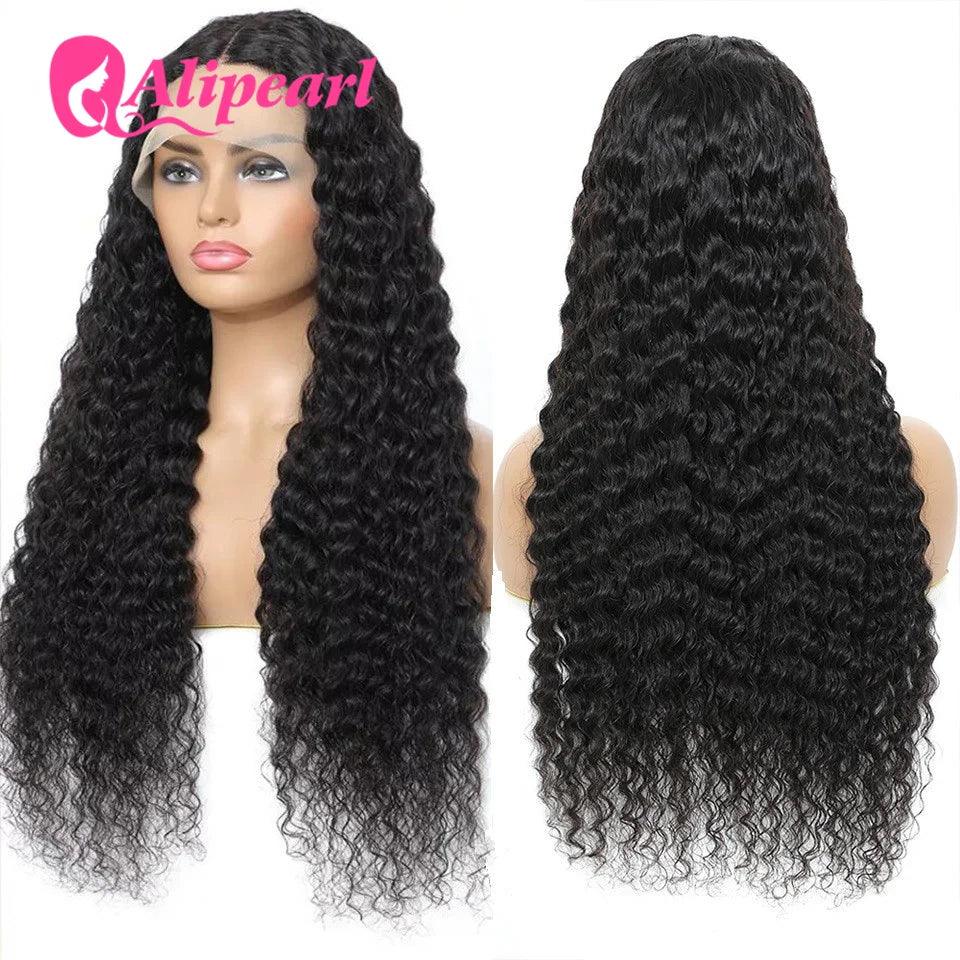 AliPearl Hair Deep Wave Transparent Lace Front Human Hair Wigs Peruvian 13x4 Lace Wig PrePlucked Wig For Women - NTKSTORE