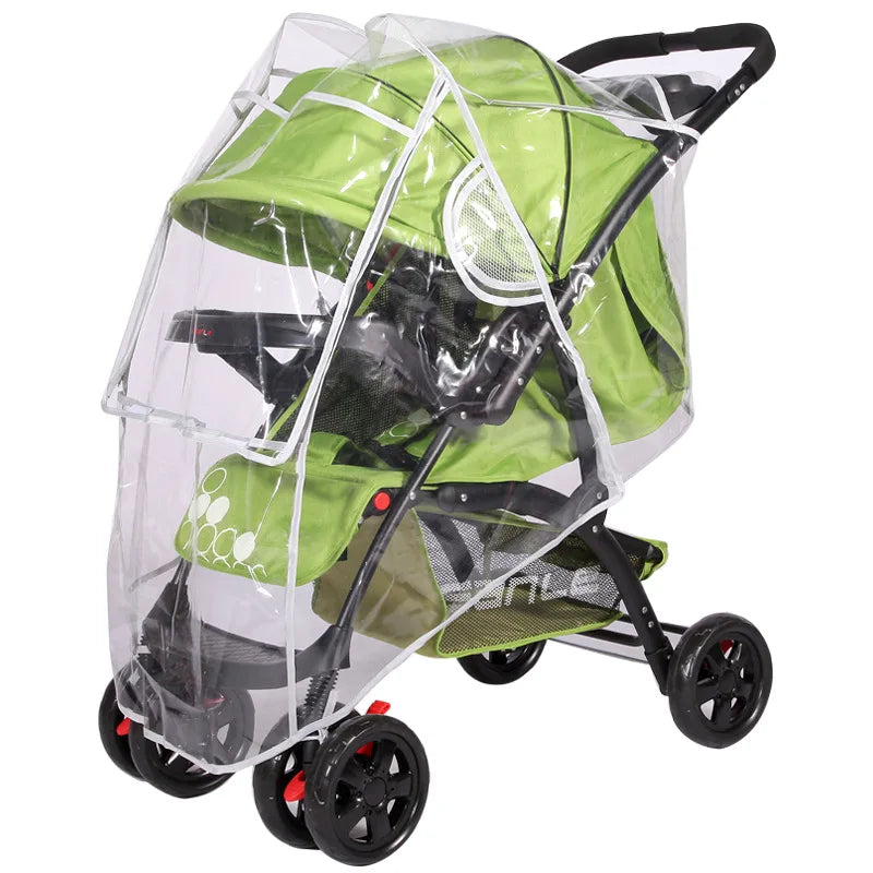 Baby Stroller Rain Cover Rain Cover Raincoat Windshield Cover Perambulator Winter Canopy - NTKSTORE