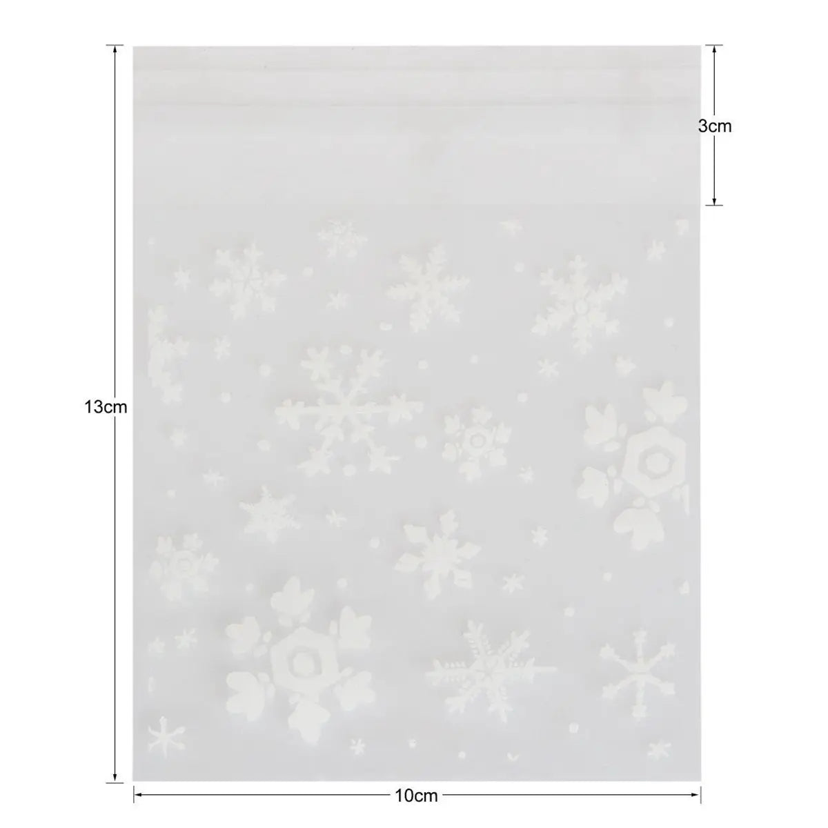 100 pcs Sachets Pouches White Snowflake Packaging Bag for Cookies Christmas Candies