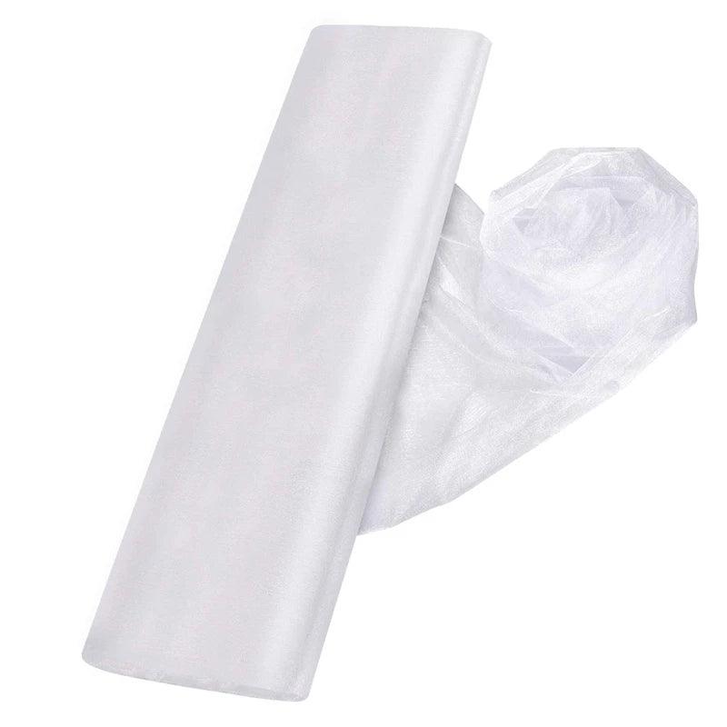 5/10M Sheer Crystal Wedding Tulle Roll Organza Fabric For Wedding Birthday Party Backdrop Decor DIY Wedding Organza Chair Sashes - NTKSTORE