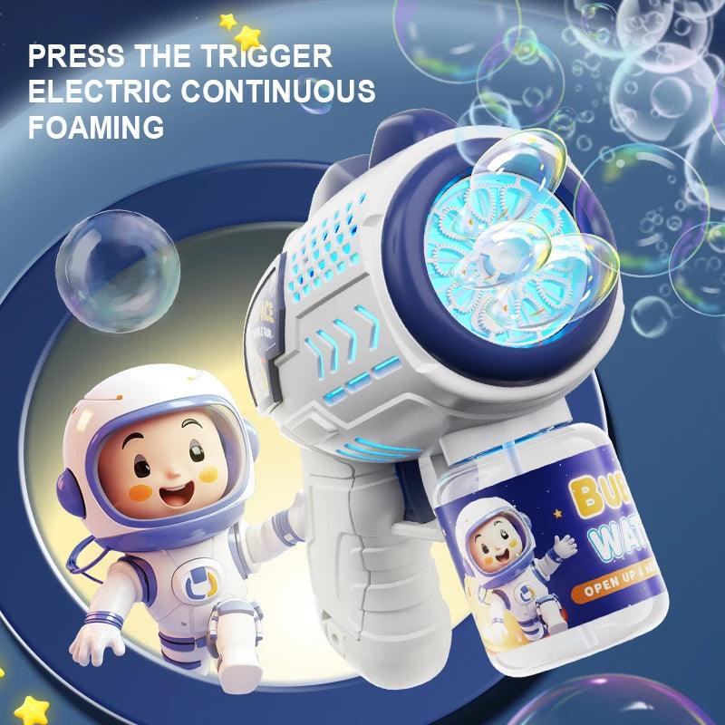 Astronaut Electric Bubble Gun Kids Toy Bubbles Machine Automatic Soap Blower with Light Summer Outdoor Party Games Children Gift - NTKSTORE