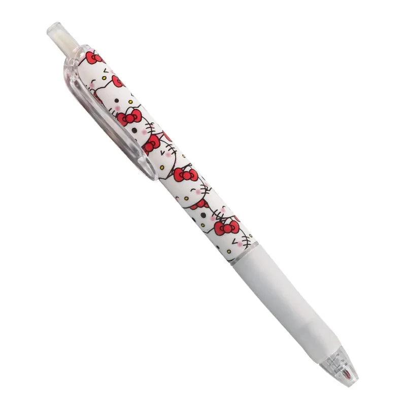 6Pcs Sanrio Gel Pen Hello Kitty Cartoon Kuromi ST Quick Drying Black 0.5mm Press The Ballpoint Pen Learning Stationery Gifts - NTKSTORE