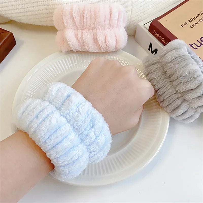 1pcs Women Face Wash Wrist Washband Soft Reusable Towel Wristbands Girls Yoga Running Sport Wrist Sweatband Sweat Absorption - NTKSTORE